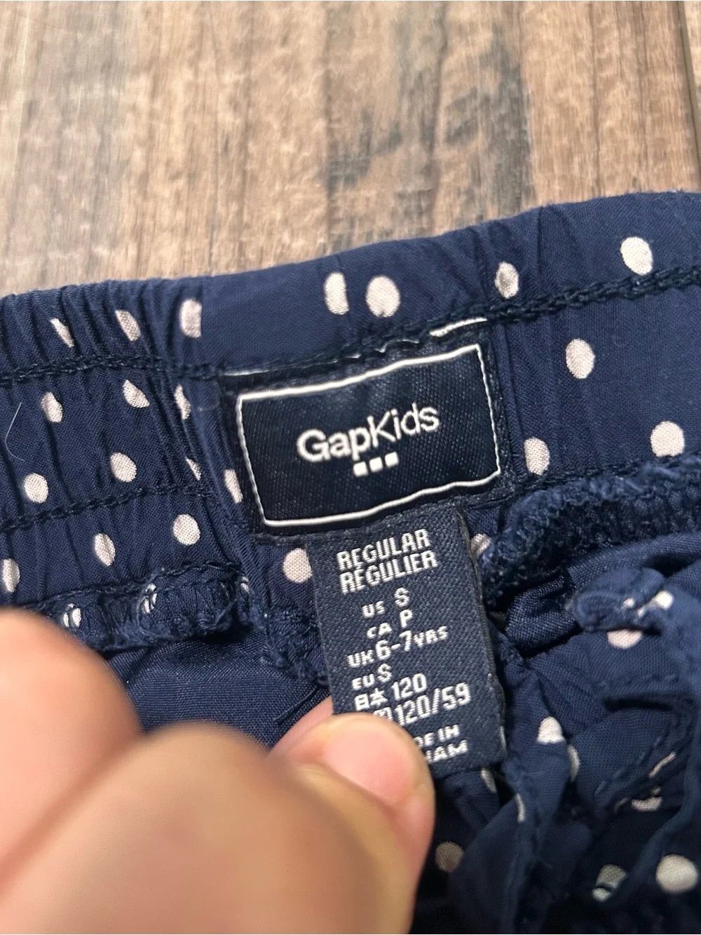 Gap Kids Size S (6-7) Relaxed Blue Polka Dot Joggers Viscose